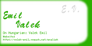 emil valek business card